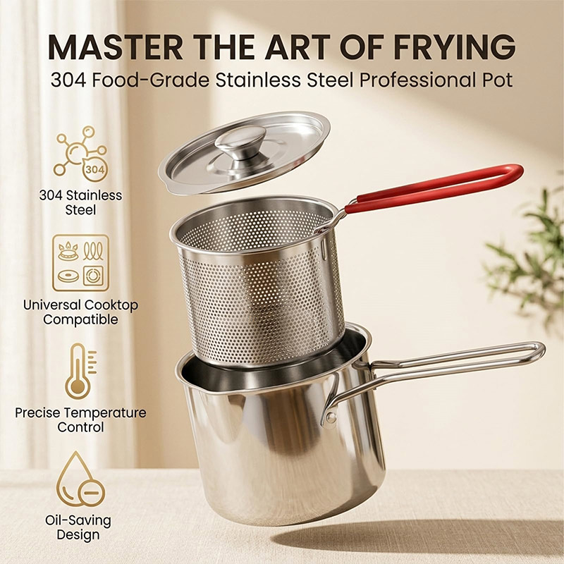 Home Cooking Oil Filter - Mini Panela de Fritura Profunda em
