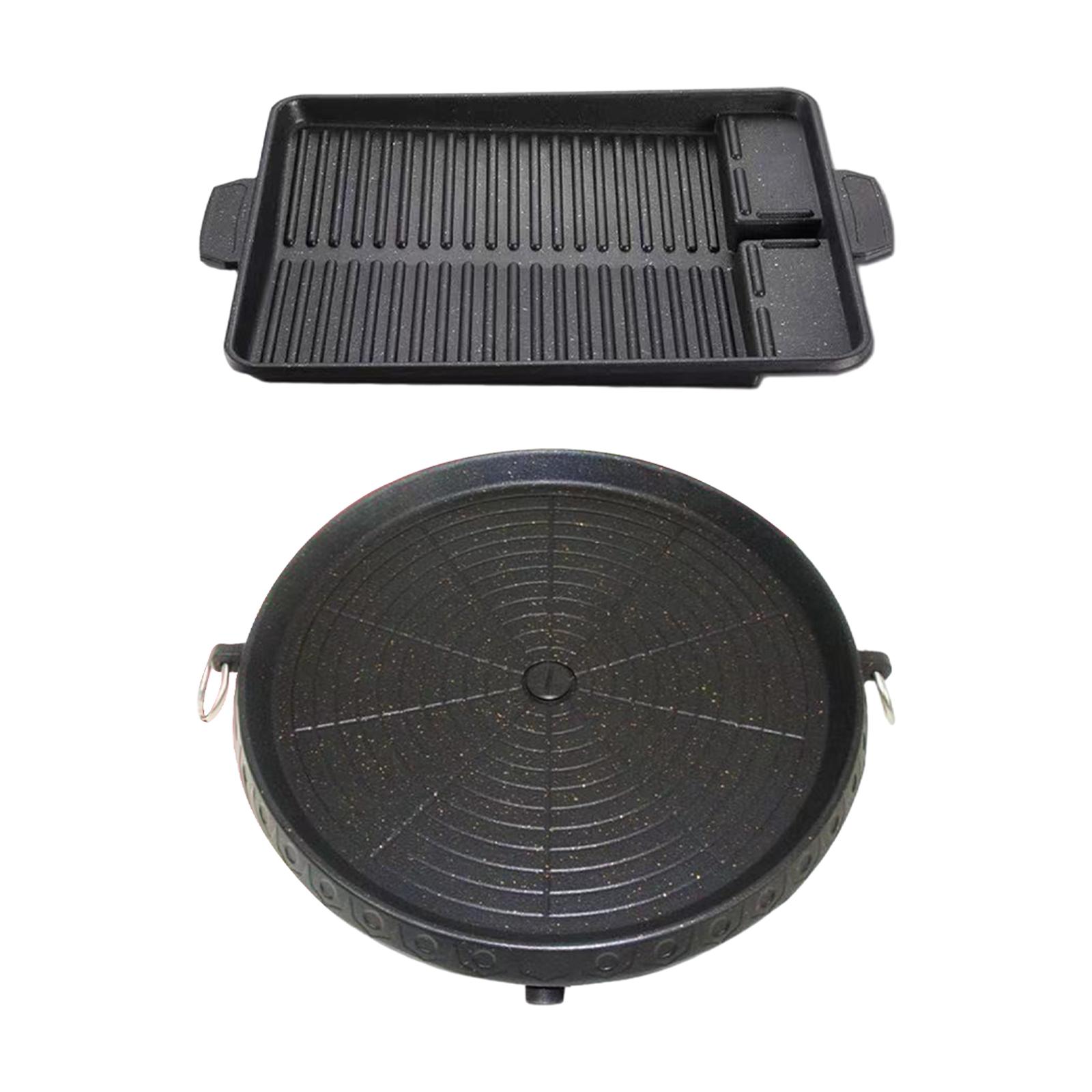 Crepe Pan Nonstick - Placa de churrasco antiaderente com alças,