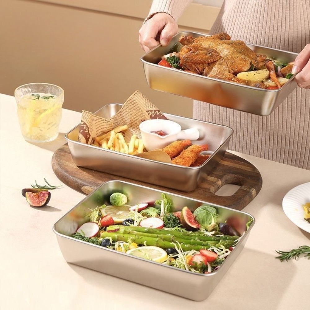 Bandeja de Servir em Aço Inoxi - Home Cooking Food avaliação e preço